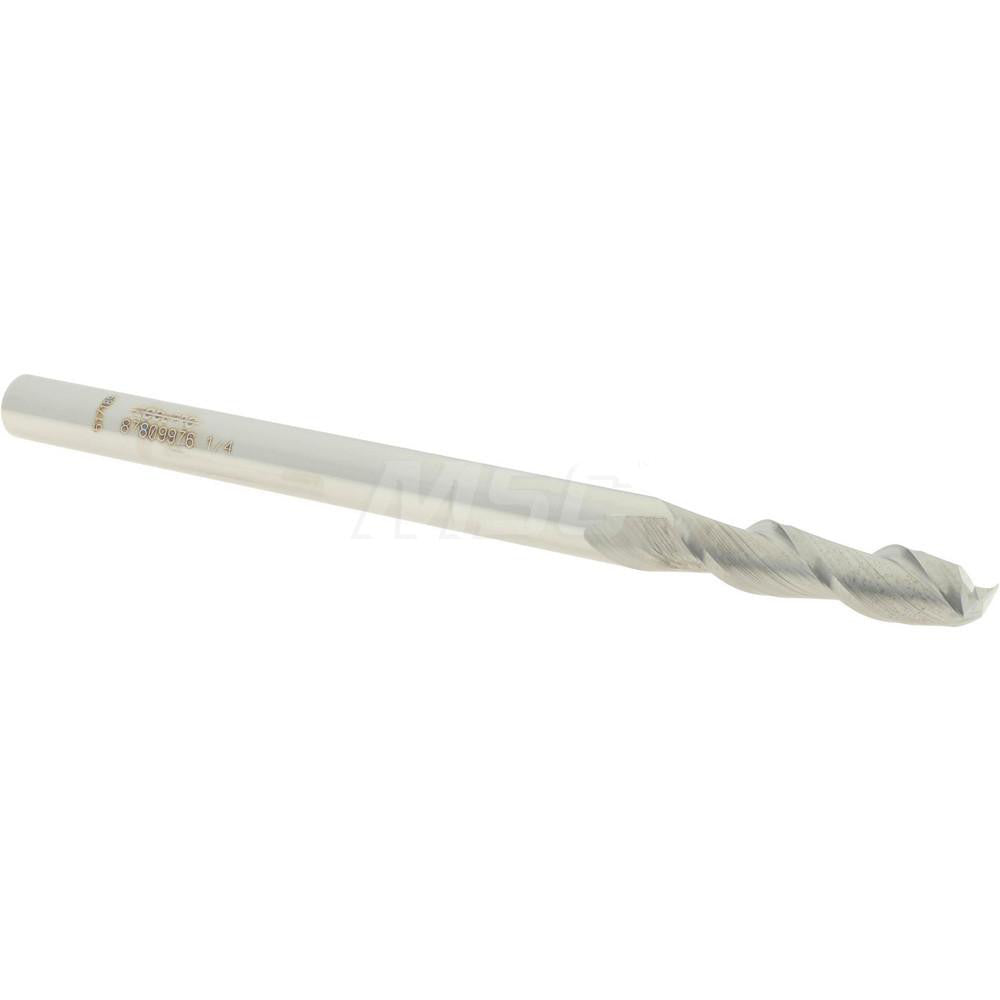 Accupro 87809976 Square End Mill 1/4'' Dia, 1'' LOC, 1/4'' Shank Dia, 4'' OAL, 2 Flutes, Solid Carbide