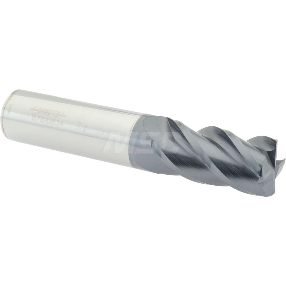 Accupro 87810834 Corner Radius End Mill 3/4" Dia, 1-1/2" LOC, 0.06" Radius, 4 Flutes, Solid Carbide