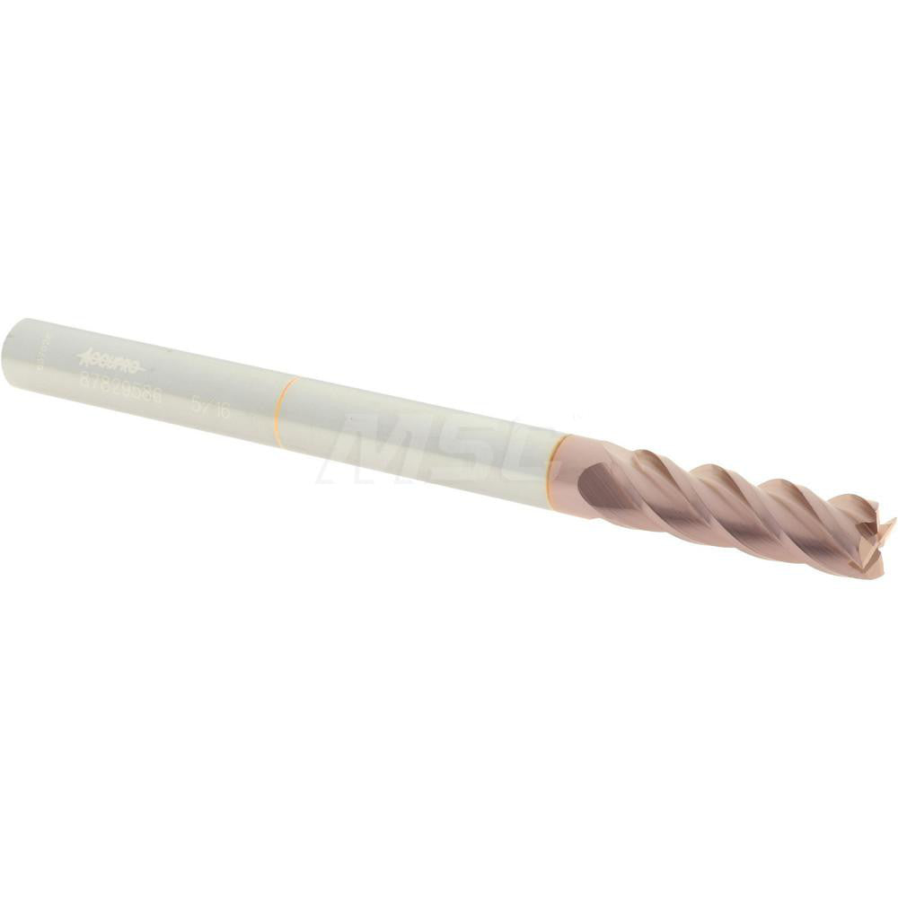 Accupro 87829586 Square End Mill 5/16'' Dia, 1'' LOC, 5/16'' Shank Dia, 4'' OAL, 4 Flutes, Solid Carbide