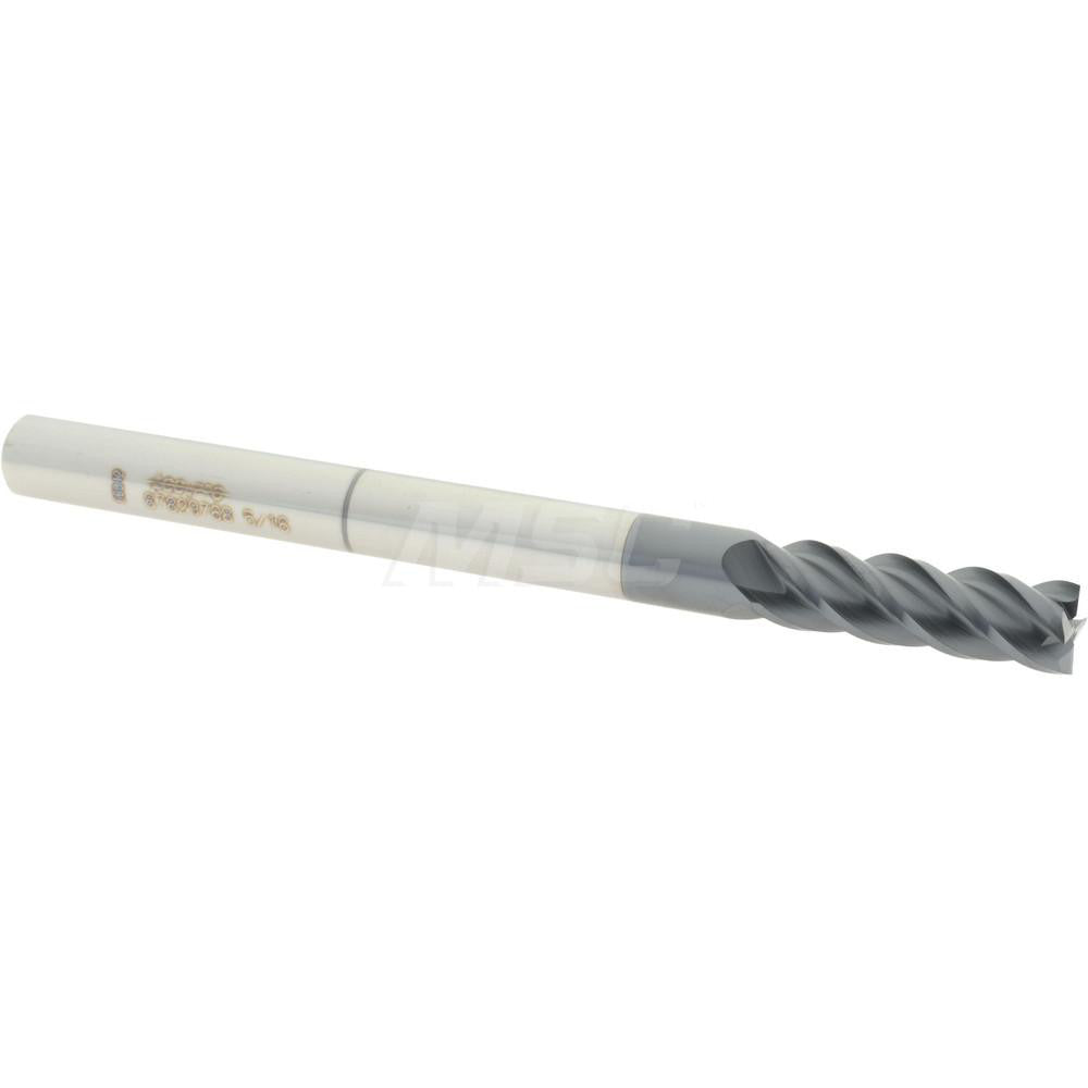 Accupro 87829768 Square End Mill 5/16'' Dia, 1'' LOC, 5/16'' Shank Dia, 4'' OAL, 4 Flutes, Solid Carbide