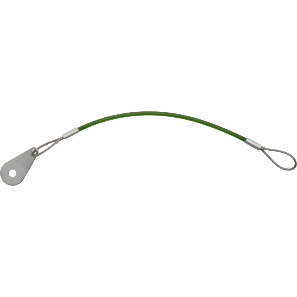 Jergens 890058Q 8" Long, Stainless Steel Cable Loop & Tab with Hole End, Quick Release Pin Lanyard