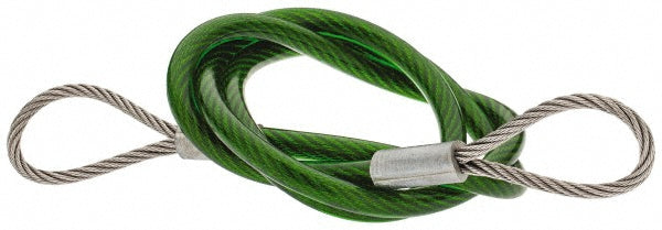 Jergens 890216 16" Long, Stainless Steel Cable Loop & Loop End, Quick Release Pin Lanyard