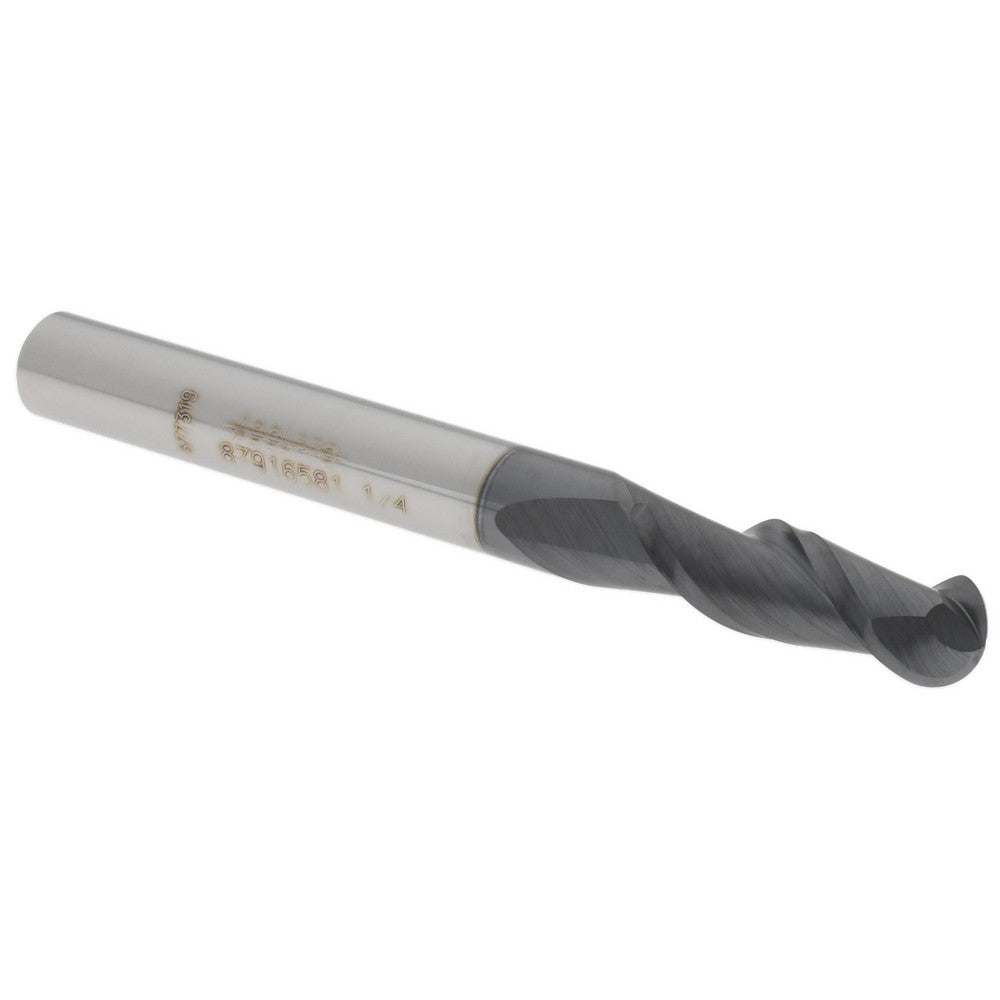 Accupro 87916581 Ball End Mill 0.25" Dia, 0.75" LOC, 2 Flute, Solid Carbide