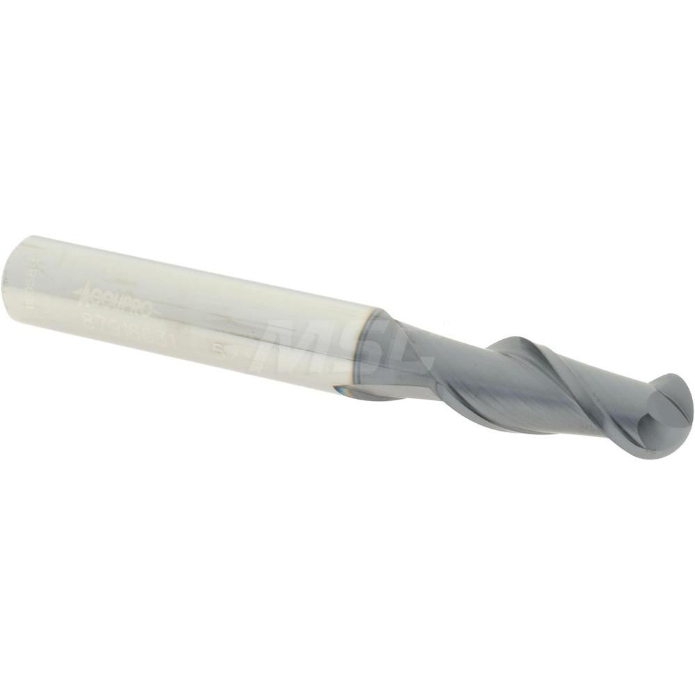 Accupro 87916631 Ball End Mill 0.3125" Dia, 0.75" LOC, 2 Flute, Solid Carbide