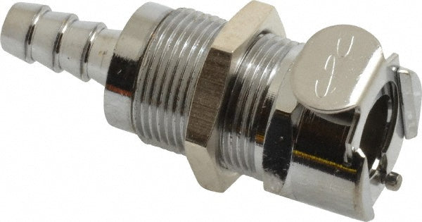 CPC Colder Products LCD16004NA 1/4" Inside Tube Diam, Brass, Quick Disconnect, Hose Barb Valved Panel Mount Coupling Body