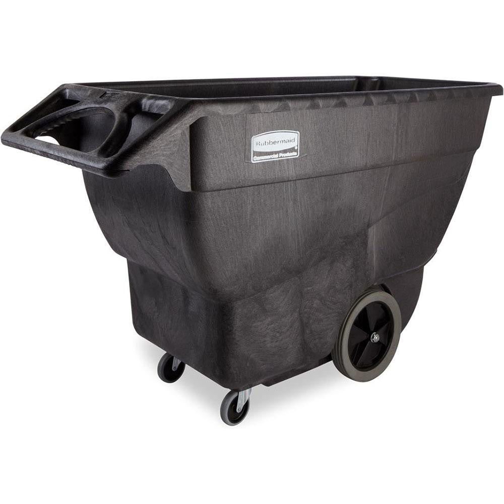 Rubbermaid FG101100BLA Tilt Dump Truck/Trash Cart/Garbage Collection/Recycling, 600 lbs 3/4 Cubic Yard Heavy Load Capacity with Wheels, Trash Recycling Cart, Black, Office/Warehouse/Facility Management