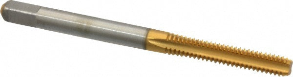 Kennametal 1544512 Straight Flute Tap #8-32 UNC, 4 Flute, Bottoming Chamfer, 3B Class of Fit, High-Speed Steel, Titanium Nitride Finish