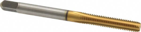 Kennametal 1544516 Straight Flute Tap #10-32 UNF, 4 Flute, Bottoming Chamfer, 2B Class of Fit, High-Speed Steel, Titanium Nitride Finish