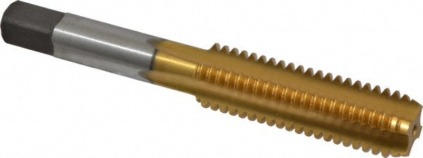 Kennametal 1544574 Straight Flute Tap 1/2-13 UNC, 4 Flute, Bottoming Chamfer, 3B Class of Fit, High-Speed Steel, Titanium Nitride Finish