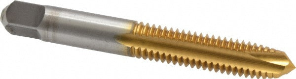 Kennametal 1544854 Spiral Point Tap 3/8-16 UNC, 3 Flutes, Plug Chamfer, 3B Class of Fit, HSS, TiN Coated