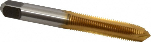 Kennametal 1544855 Spiral Point Tap 3/8-24 UNF, 3 Flutes, Plug Chamfer, 3B Class of Fit, HSS, TiN Coated