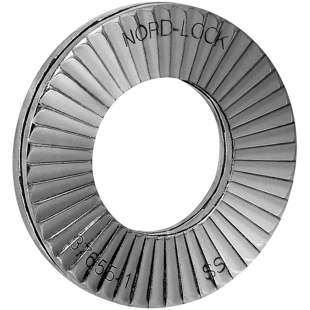 Nord-Lock 10090044 Wedge Lock Washer 0.834" OD, 0.414" ID, Stainless Steel, 316L, Uncoated