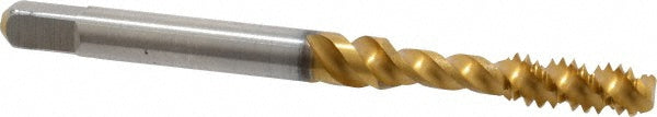 Kennametal 4130411 Spiral Flute Tap #10-24, UNC, 3 Flute, Bottoming Chamfer, 2B/3B Class of Fit, Cobalt, Straw Finish