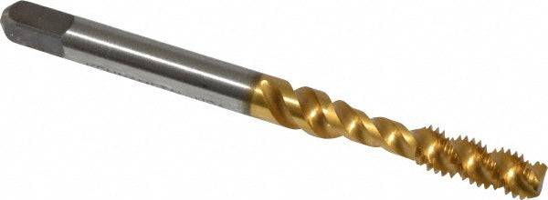 Kennametal 4130394 Spiral Flute Tap #10-32, UNF, 3 Flute, Bottoming Chamfer, 2B Class of Fit, Cobalt, Straw Finish