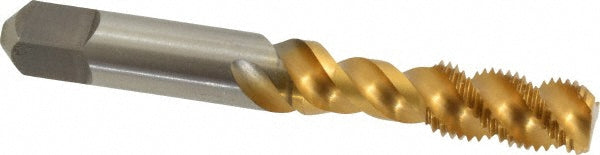 Kennametal 4131061 Spiral Flute Tap 3/8-24, UNF, 3 Flute, Bottoming Chamfer, 3B Class of Fit, Cobalt, Straw Finish