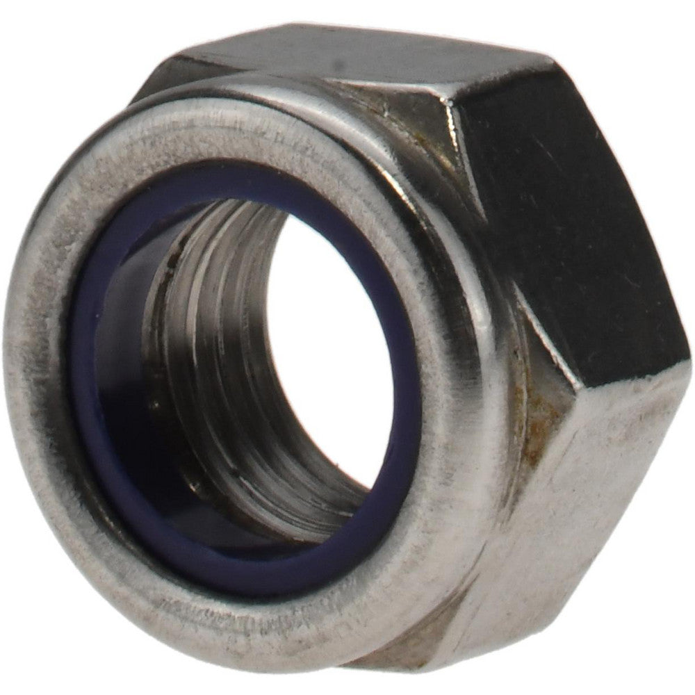 Value Collection 122597 Hex Lock Nut Insert, Nylon Insert, M20x2.5, Class 18-8/A2 Stainless Steel, Bright/Uncoated
