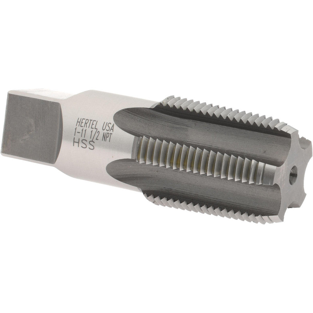 Hertel R127784-S Standard Pipe Tap 1 - 11-1/2, NPT, 5 Flutes, High Speed Steel, Bright/Uncoated