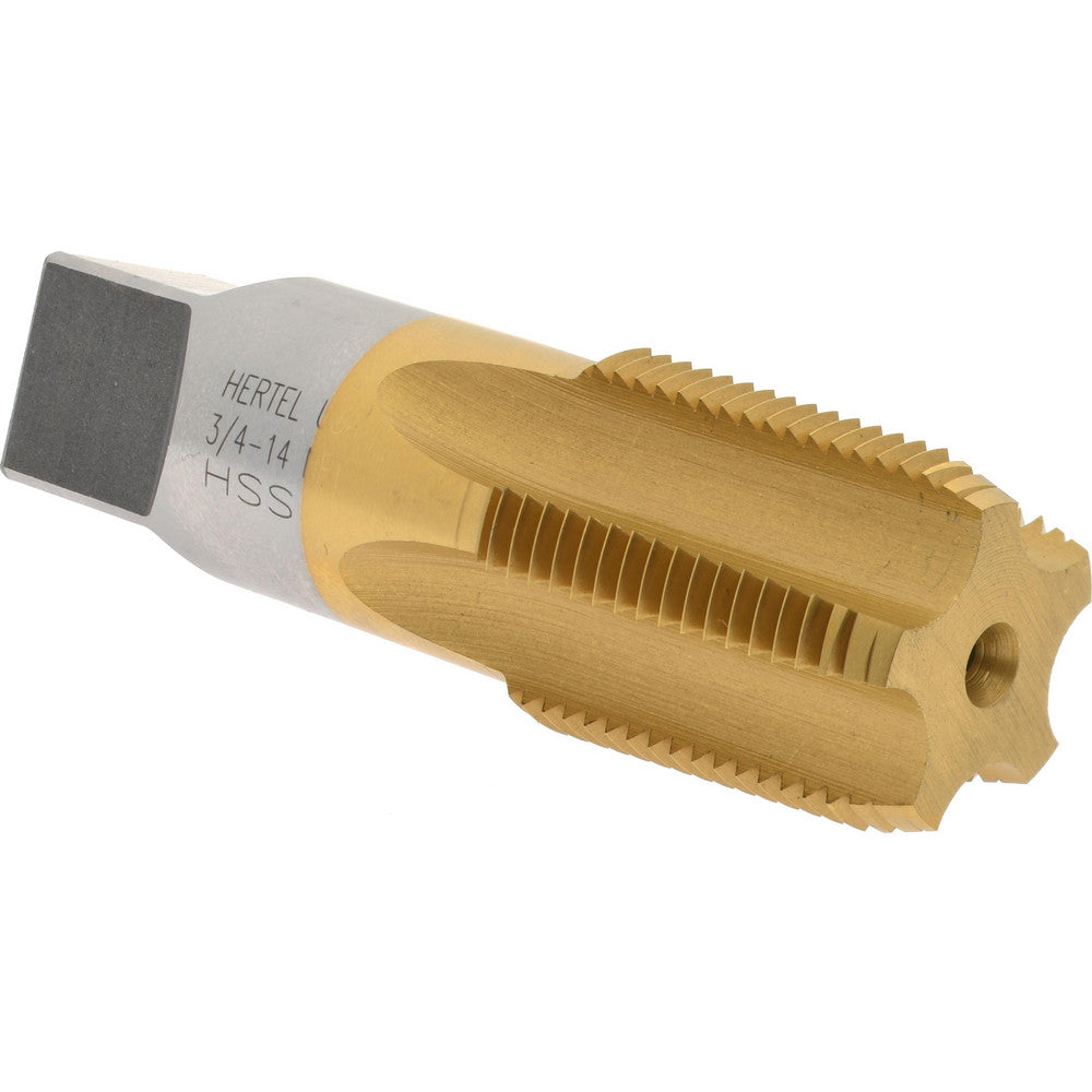Hertel R127700T-S Standard Pipe Tap 3/4-14, NPT, 5 Flutes, High Speed Steel, TiN Finish