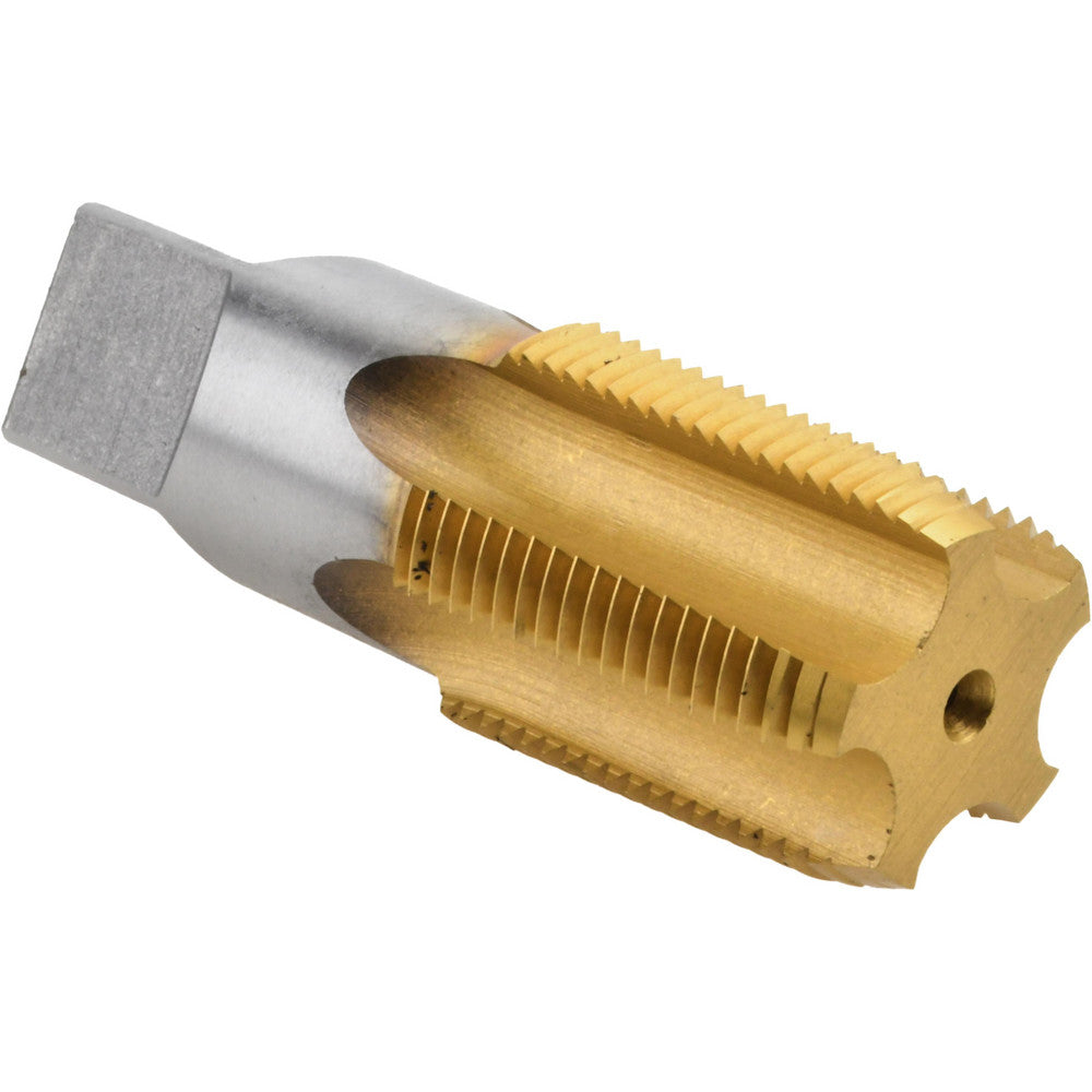 Hertel R127784T-S Standard Pipe Tap 1 - 11-1/2, NPT, 5 Flutes, High Speed Steel, TiN Finish