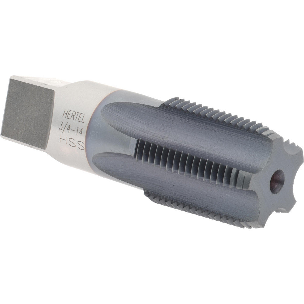 Hertel R127700C-S Standard Pipe Tap 3/4-14, NPT, 5 Flutes, High Speed Steel, TiCN Finish