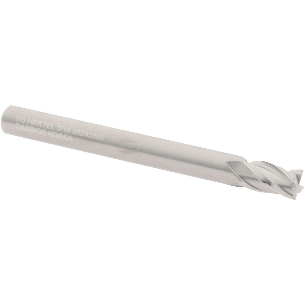 Hertel 88245865 Square End Mill 3/16" Dia, 5/16" LOC, 4 Flute, Solid Carbide