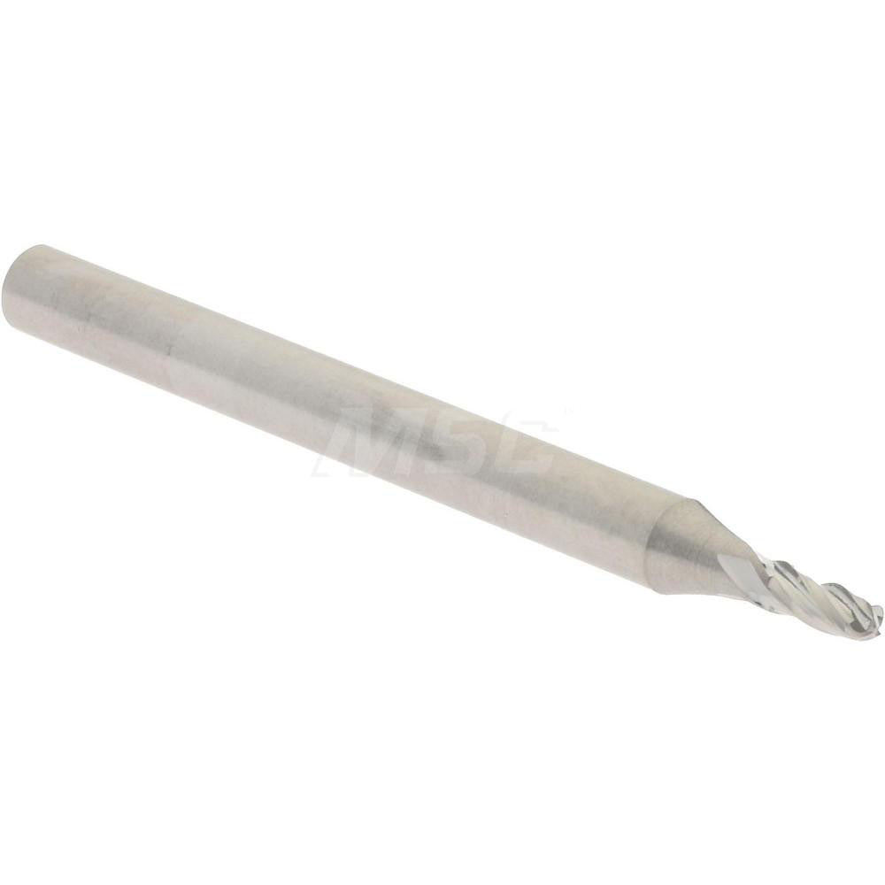 Hertel E5250004 Ball End Mill 1/16" Dia, 1/8" LOC, 4 Flute, Solid Carbide