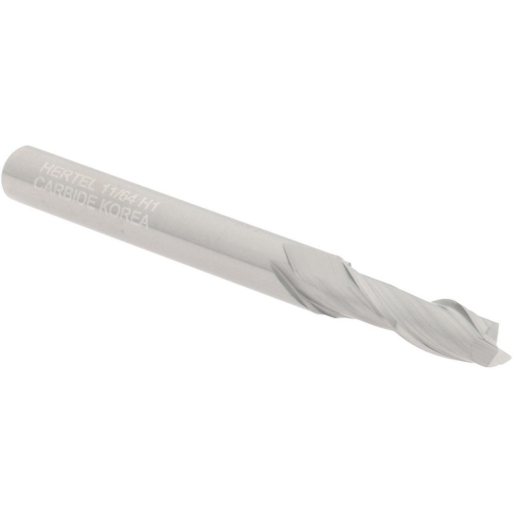 Hertel 88247457 Square End Mill 11/64" Dia, 9/16" LOC, 2 Flute, Solid Carbide