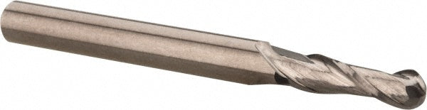 Hertel E5249010 Ball End Mill 5/32" Dia, 9/16" LOC, 2 Flute, Solid Carbide