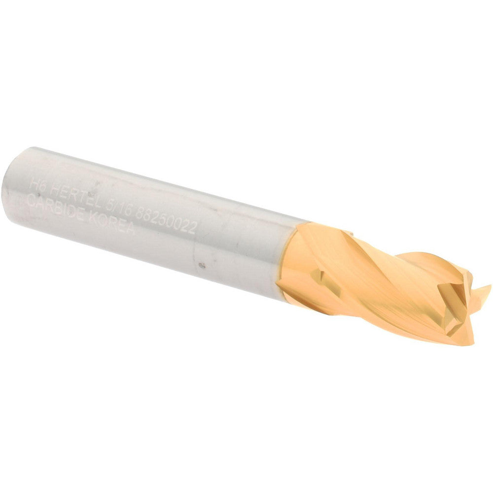 Hertel 88250022 Square End Mill 5/16" Dia, 1/2" LOC, 4 Flute, Solid Carbide