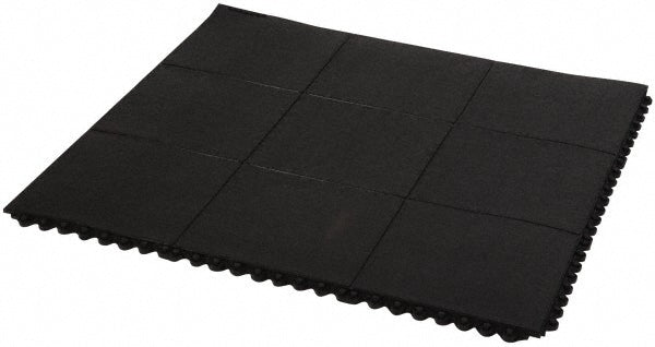 PRO-SAFE 3947809203X3 Anti-Fatigue Modular Tiles Mat Dry & Wet Environment, 36" Long, 36" Wide, 5/8" Thick, Black