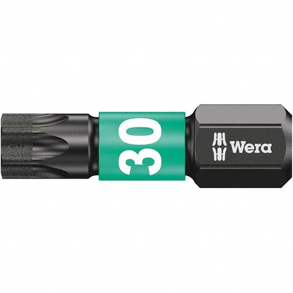 Wera 05057626001 Power Screwdriver Bit T30 Torx, TX30 Speciality Point Size, 1/4" Hex Drive