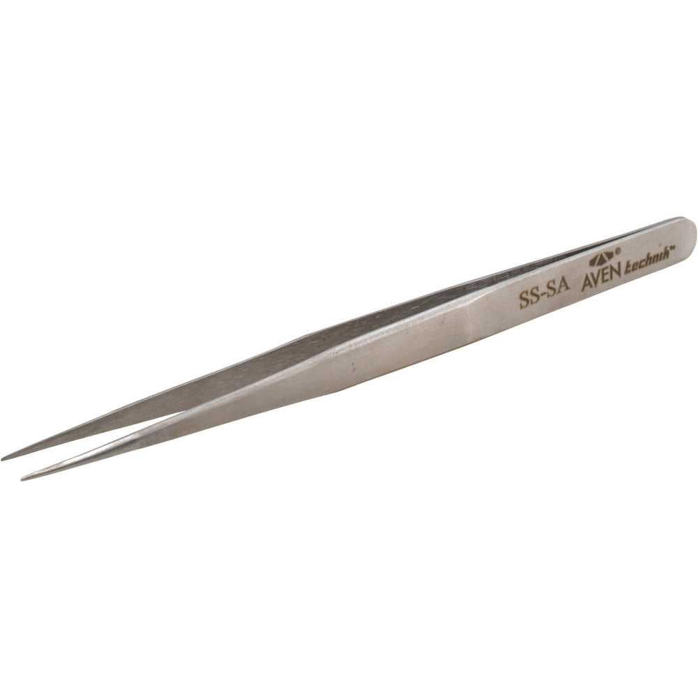 Aven 18040USA Precision Tweezer SS-SA, Straight Tip, 5-5/16" OAL