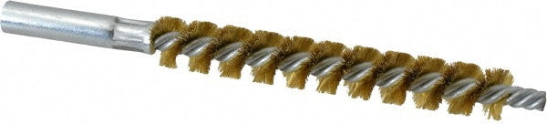 Schaefer Brush 43613 Double Stem/Single Spiral Tube Brush 9/16" Dia, 6-1/4" OAL, Brass Bristles