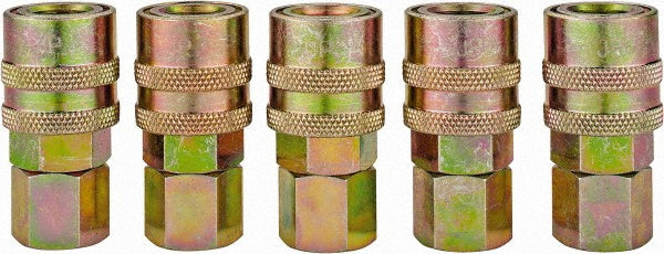 Value Collection 2311072531 5 Piece 1/4" Body 1/4 NPT 215 psi Steel Industrial Pneumatic Coupling Plug Set