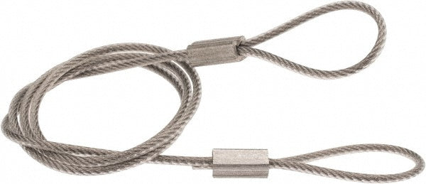 G.L. HUYETT C207-TSS14618N 18" Long, Stainless Steel Cable Loop & Loop End, Quick Release Pin Lanyard