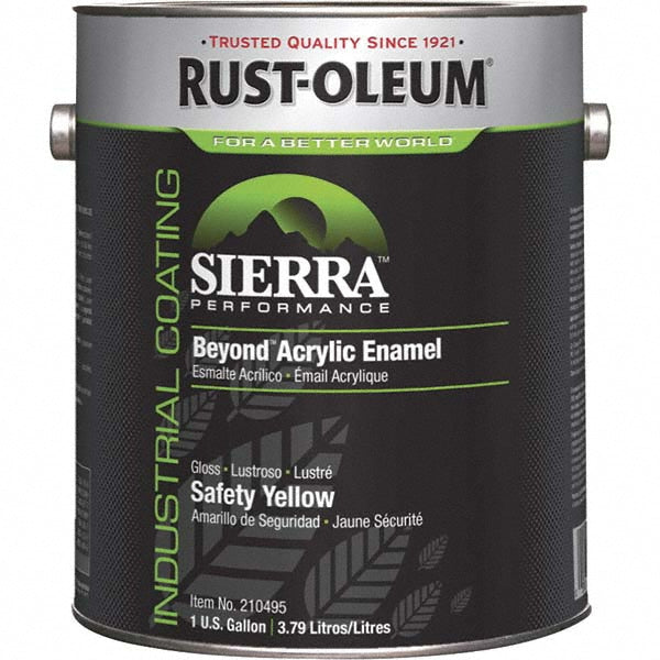 Rust-Oleum 210495 Acrylic Enamel Paint 1 gal, Safety Yellow, Gloss Finish