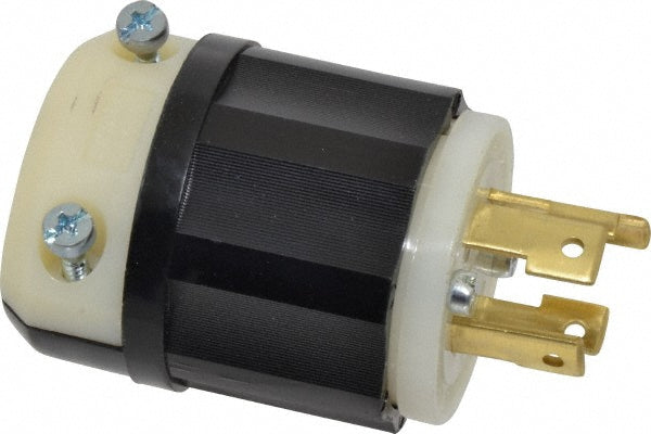 Leviton 2731 Locking Inlet Plug, Industrial, L16-30P, 480V, Black & White