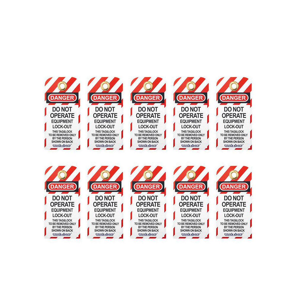 PRO-SAFE BD-P01-1 Safety & Facility Tags Legend DO NOT OPERATE EQUIPMENT LOCK-OUT THIS TAG & LOCK TO BE REMOVED ONLY BY THE PERSON SHOWN ON BACK (Side 1) EQUIPMENT LOCKED OUT BY DATE (Side 2) Material Unrippable Vinyl Language English Double Sided Yes