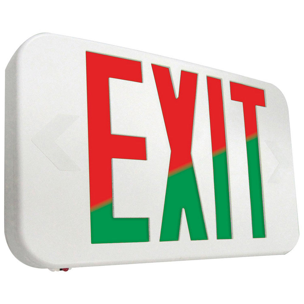 Cooper Lighting APX7RG Illuminated Exit Sign 1 & 2 Face, Field Selectable Red or Green Face, 3 Watt, White, Thermoplastic, LED