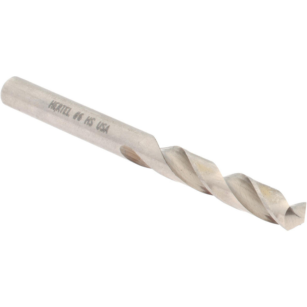Hertel 89321350 Screw Machine Length Drill Bit #6 (0.2040) Dia, 118 deg, HSS