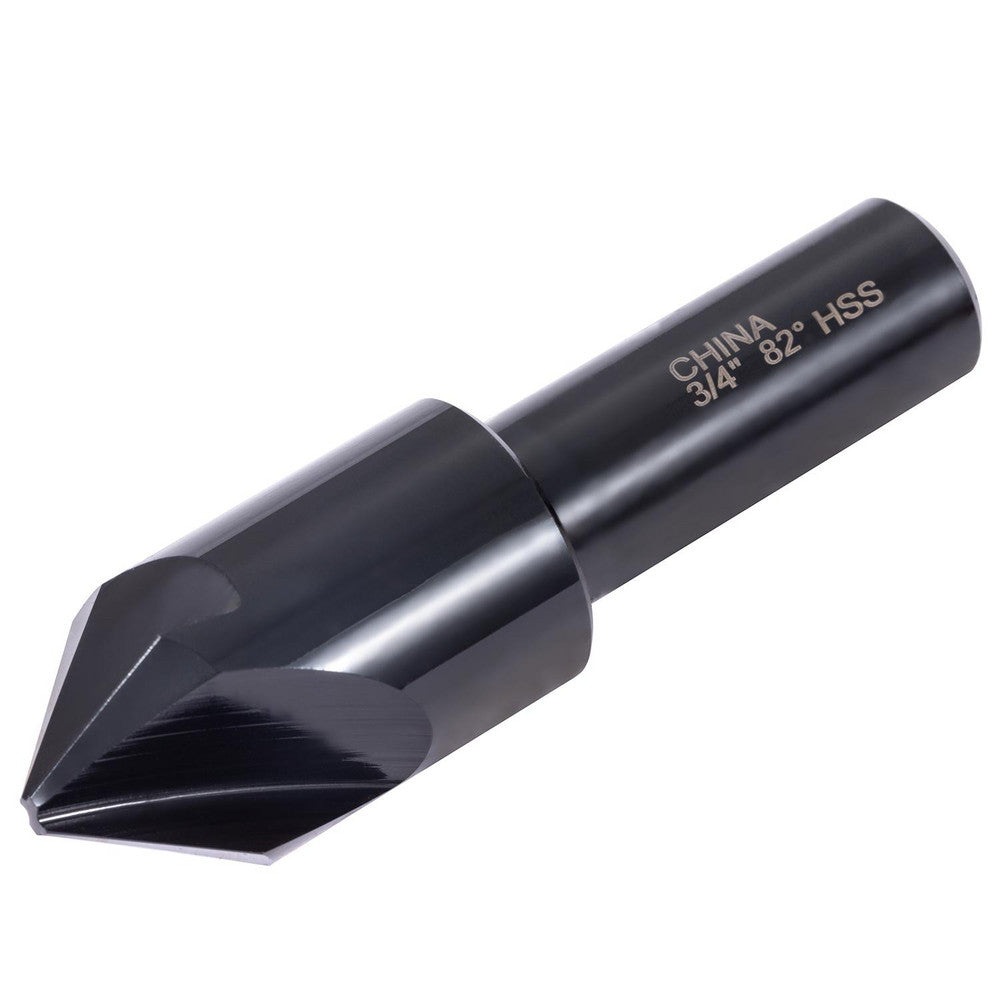 Hertel GX89330005 Countersink 3/4" Head Dia, 82.00 deg Included Angle, 4 Flute, High-Speed Steel, Right Hand Cut