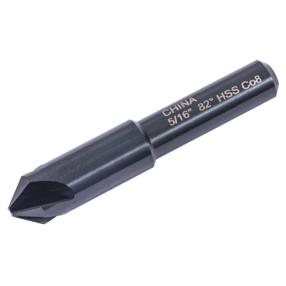 Hertel GX89330054 Countersink 5/16" Head Dia, 82.00 deg Included Angle, 4 Flute, High-Speed Steel, Right Hand Cut