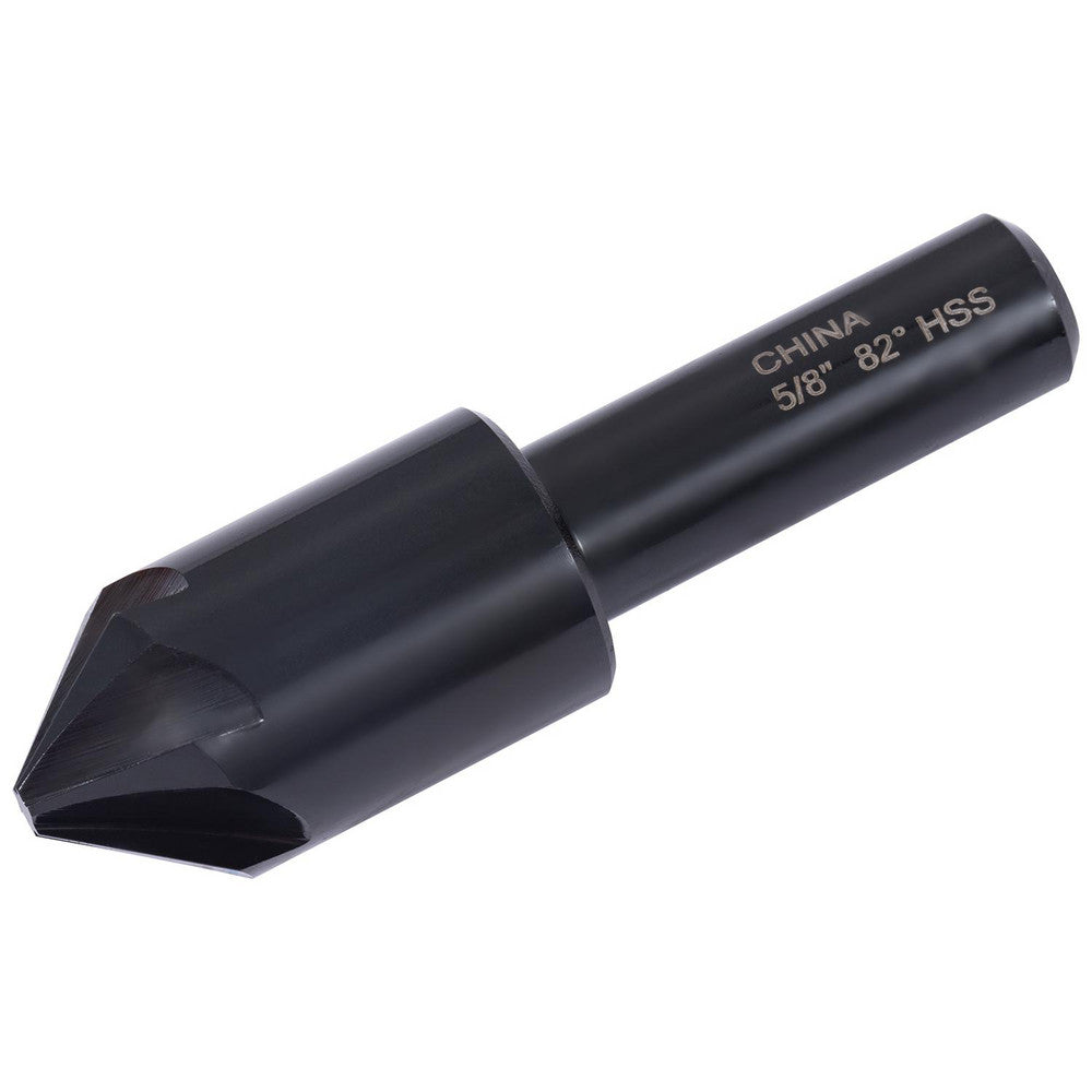 Hertel GX89330401 Countersink 5/8" Head Dia, 82.00 deg Included Angle, 6 Flute, High-Speed Steel, Right Hand Cut