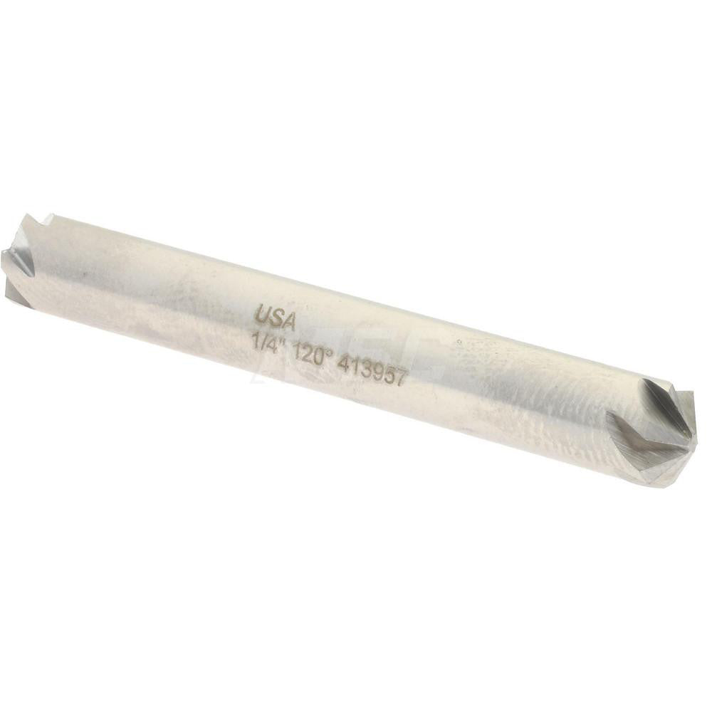 Hertel GX89330518 Countersink 1/4" Head Dia, 120.00 deg Included Angle, 6 Flute, High-Speed Steel, Right Hand Cut