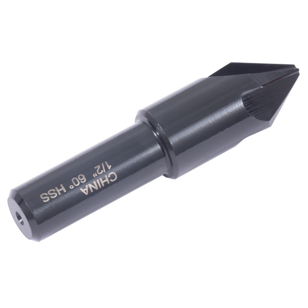 Hertel GX89331003 Countersink 1/2" Head Dia, 60.00 deg Included Angle, 4 Flute, High-Speed Steel, Right Hand Cut