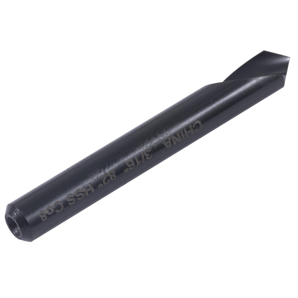 Hertel GX89340160 Countersink 3/16" Head Dia, 82.00 deg Included Angle, 1 Flute, High-Speed Steel, Right Hand Cut