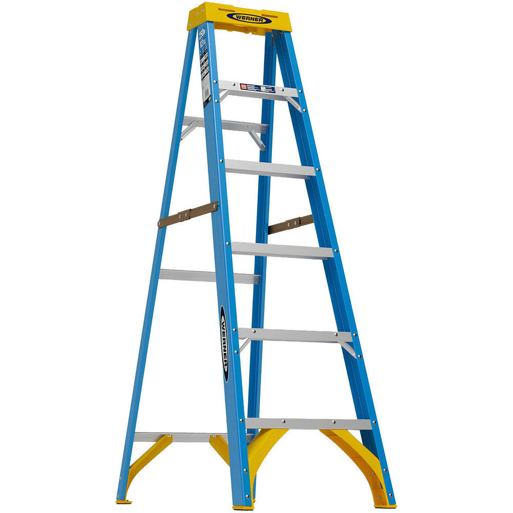 Werner 6006 5 Step Fiberglass Foldable Step Ladder Type I 250 lb Capacity 6' Height