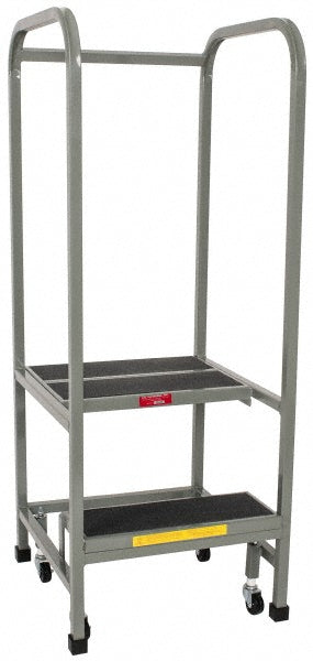 PW Platforms OL2SH18 Steel Rolling Ladder 20" Platform, 2 Step