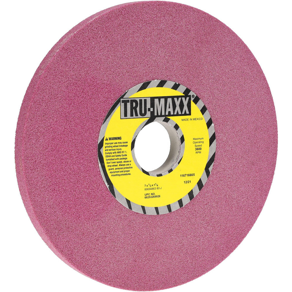 Tru-Maxx 66253269926 Surface Grinding Wheel 7" Dia, 1/2" Thick, 1-1/4" Hole, 80 Grit, J Hardness