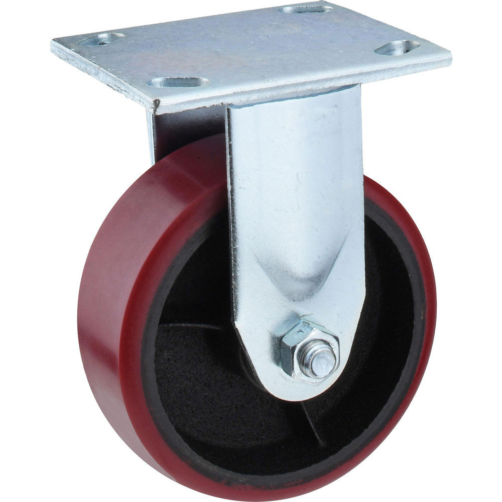 Value Collection GMC-SI-0068 Rigid Top Plate Caster Polyurethane, 5" Wheel Dia, 2" Wheel Width, 1,200 lb Capacity, 6-1/2" OAH